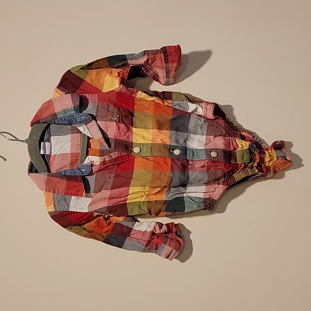 Baby Gap 12- 18 months plaid shirt Baby Boy Shirt Long Sleeve Dress Shirt One